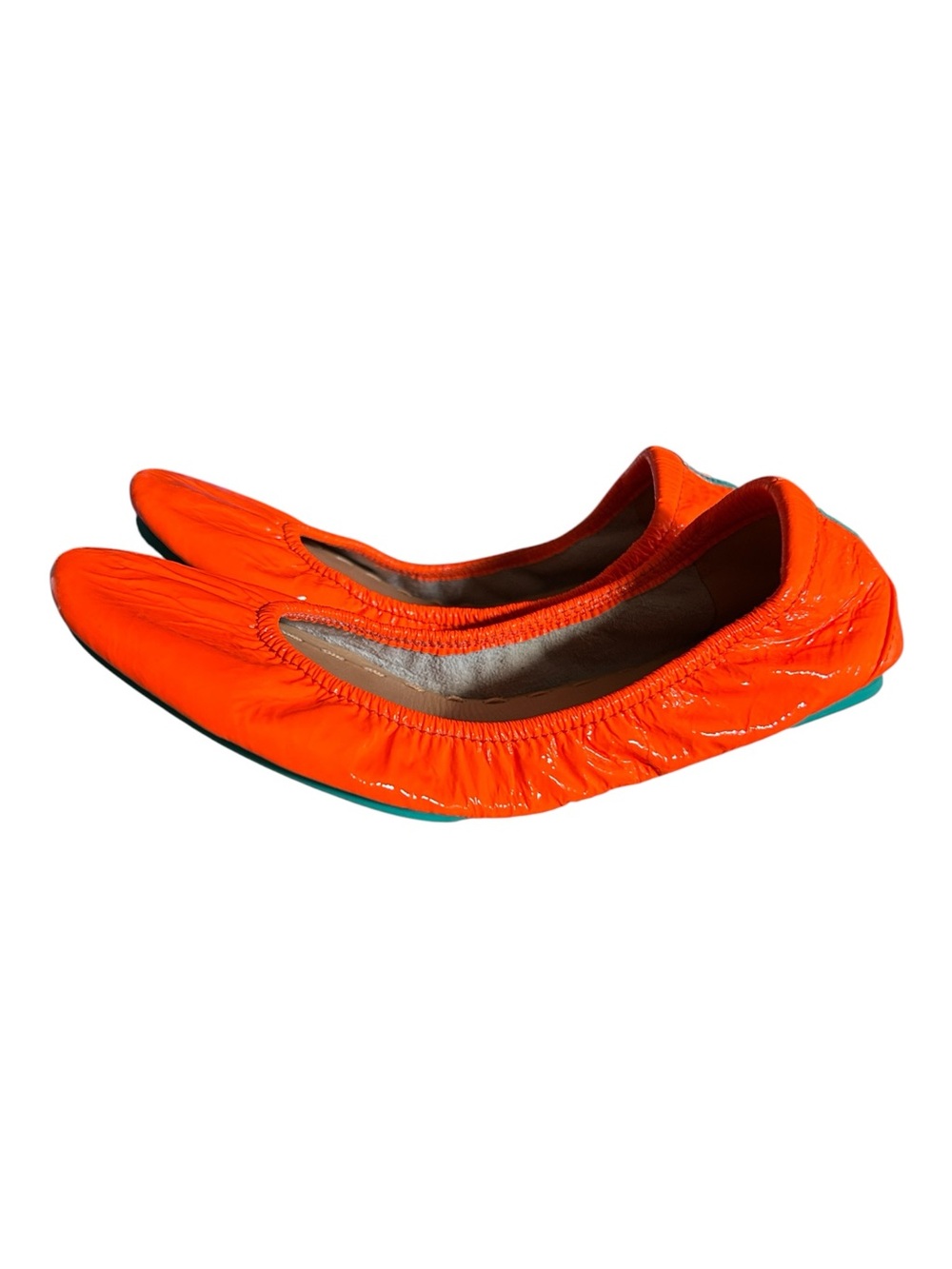 Tieks By Gavrieli Outrageous Orange Patent Leather Ballet Flats Shoes Size 7 - Picture 6 of 9